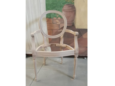 Royal Ala Poltrona Barocca Stile Luigi XVI: Sedia Capotavola Imbottita In Legno Con Braccioli - Eleganza Rococò Per Un Ambiente Esclusivo